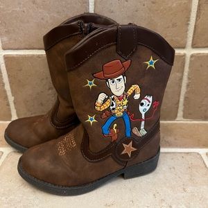 Disney Pixar Toy Story Sheriff Woody Toddler Brown Cowboy Boots Size 10